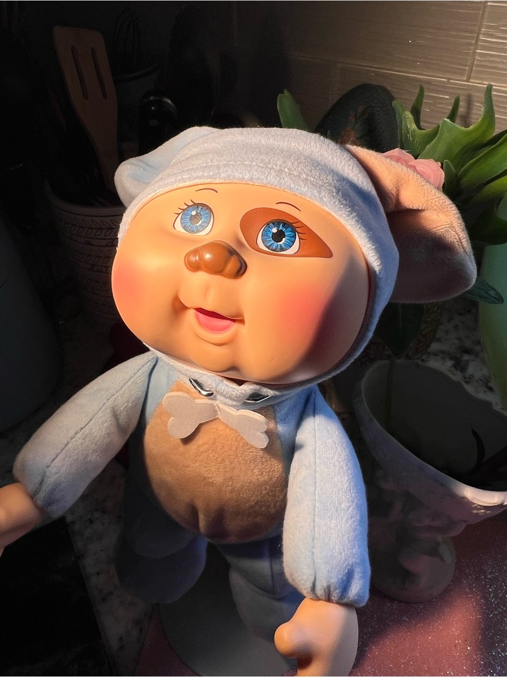 Cabbage Patch Kids Baby Doll with Tan & Blue Onesie